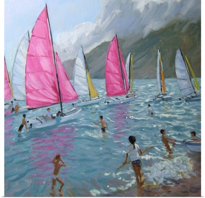 Pink And White Sails, Lefkas