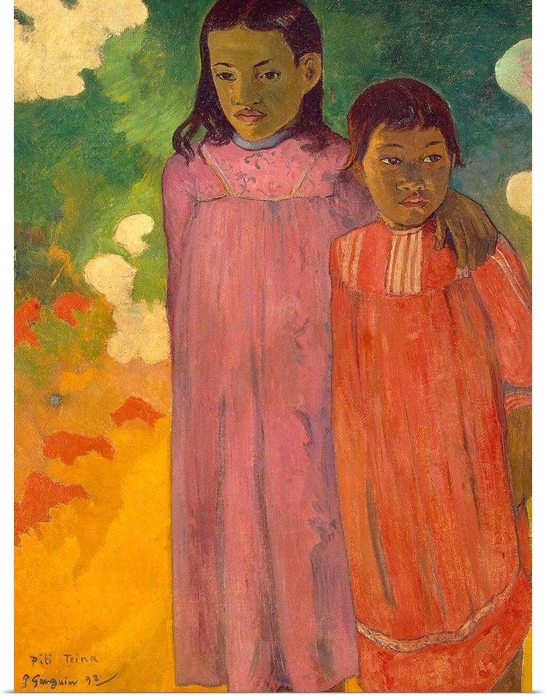 BAL385516 Piti Tiena, 1892 (oil on canvas)  by Gauguin, Paul (1848-1903); Hermitage, St. Petersburg, Russia; French, out o...