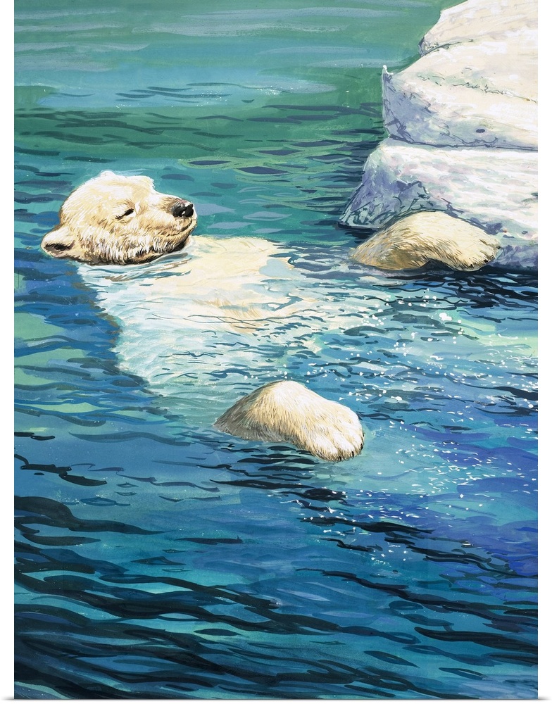 Nature Wonderland: Playful Polar Bears. Original artwork for "Treasure," issue 387, 13 June 1970.