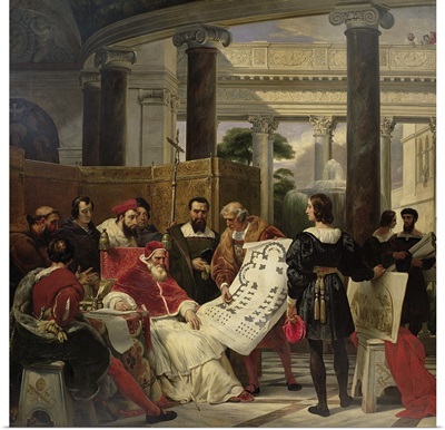 Pope Julius II ordering Bramante, Michelangelo and Raphael to construct the Vatican