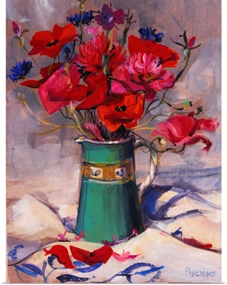 Poppies and Cornflowers in Green Jug, 1994