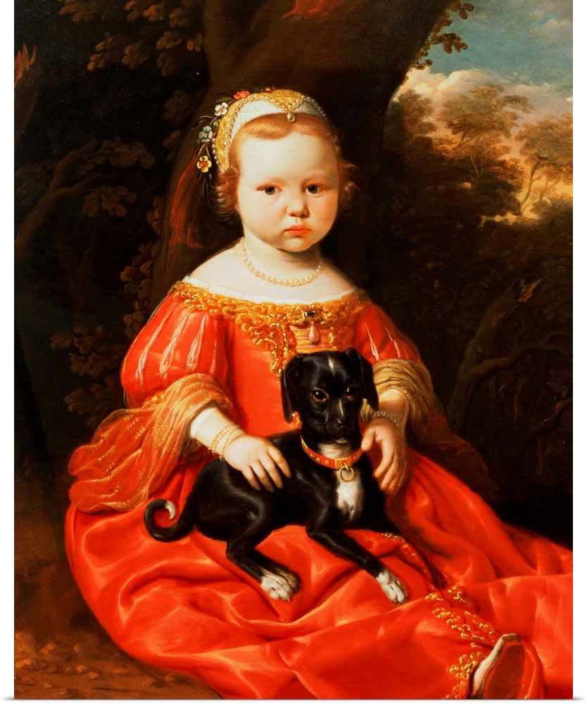 BAL53922 Portrait of a Girl with a Dog; by Cuyp, Jacob Gerritsz (1594-1651) (attr. to); oil on canvas; Johnny van Haeften ...