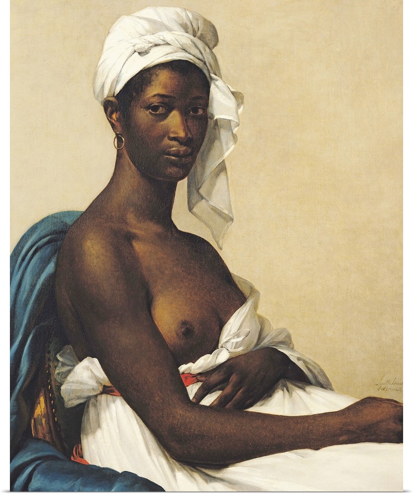 XIR68510 Portrait of a Negress, 1799-1800, (oil on canvas)  by Benoist, Marie Guilhelmine (1768-1826); 81x65 cm; Louvre, P...