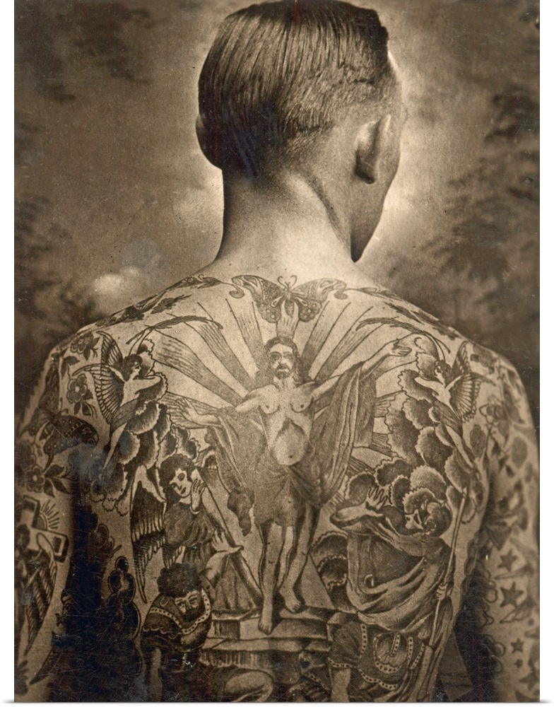 Portrait of a tattooed man