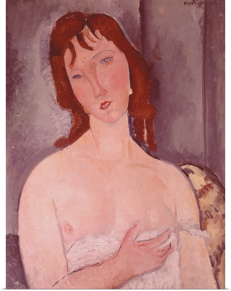 MFA208808 Portrait of a Young Woman, 1916-19 (oil on canvas) by Modigliani, Amedeo (1884-1920); 65x50 cm; Private Collecti...