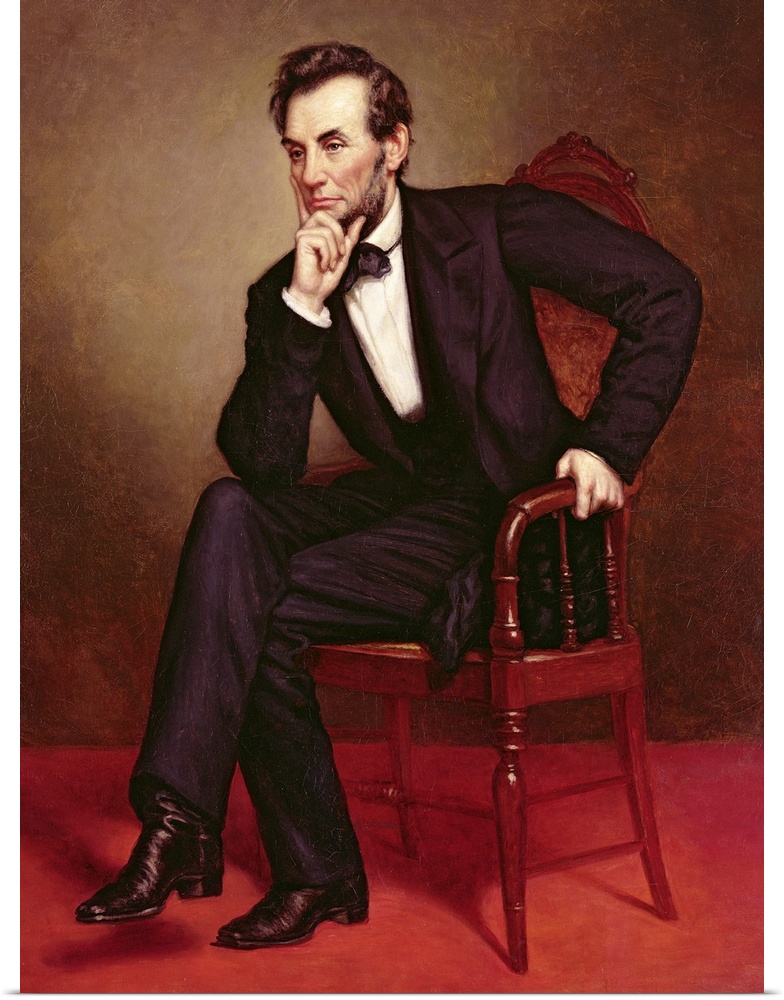 XBP228830 Portrait of Abraham Lincoln (oil on canvas)  by Healy, George Peter Alexander (1808-94); National Portrait Galle...