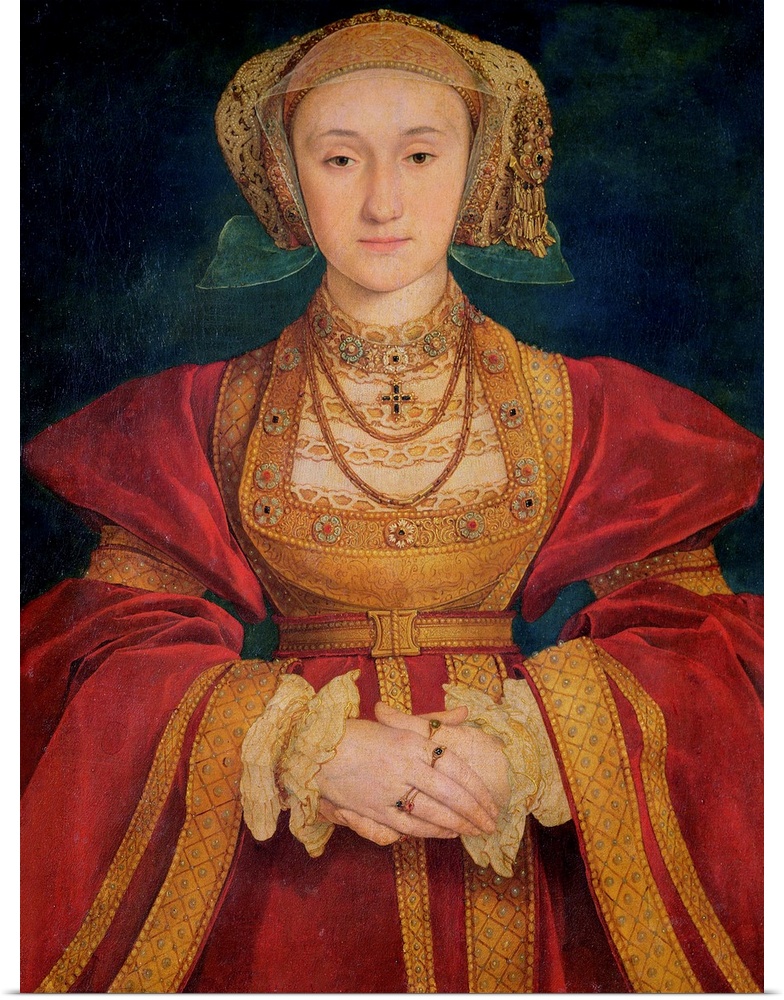 XIR24939 Portrait of Anne of Cleves (1515-57) 1539 (oil on canvas) by Holbein the Younger, Hans (1497/8-1543); 65x48 cm; L...