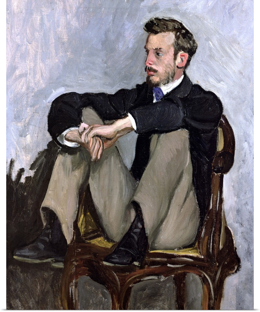 XIR32941 Portrait of Auguste Renoir (1841-1919), 1867 (oil on canvas)  by Bazille, Jean Frederic (1841-70); 62x51 cm; Muse...