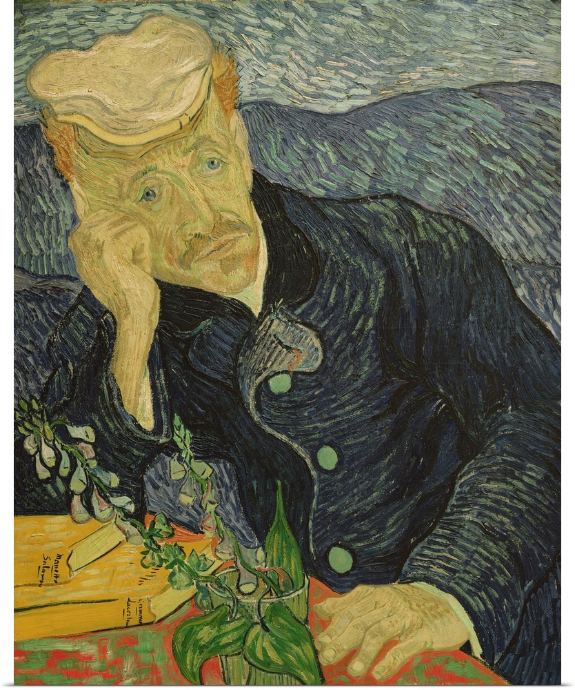 Portrait of Dr Paul Gachet, oil on canvas.  By Vincent van Gogh (1853-90).