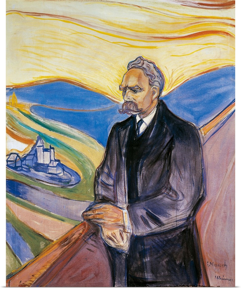 Portrait of German philosopher Friedrich Nietzsche (Rocken, 1844-Weimar, 1900), 1906, by Edvard Munch (1863-1944), origina...