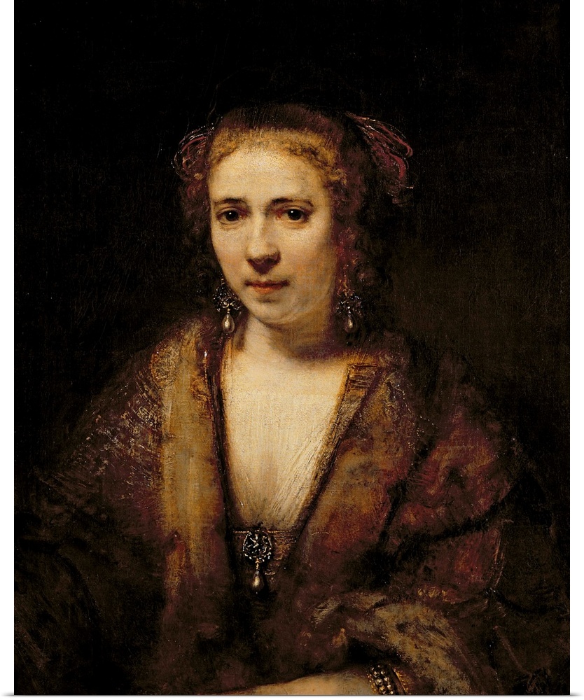 XIR267680 Portrait of Hendrikje Stoffels (1625-63) (oil on canvas)  by Rembrandt Harmensz. van Rijn (1606-69); 74x61 cm; L...