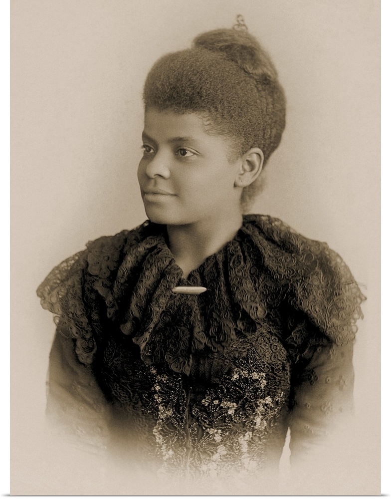 Portrait of Ida B. Wells Barnett, c.1893 (sepia photo) by American School, (19th century); (Ida Bell Wells-Barnett (1862  ...