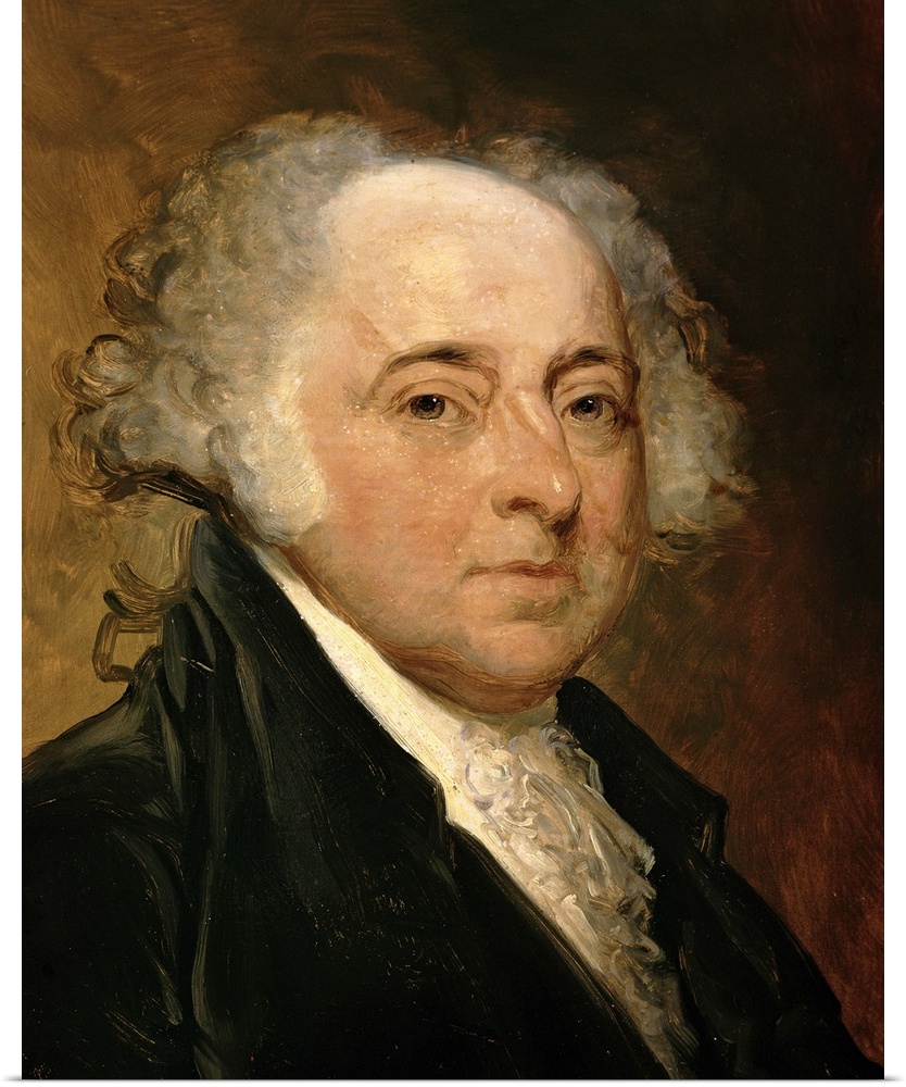 XIR102583 Portrait of John Adams (oil on canvas)  by Stuart, Gilbert (1755-1828) (after); Musee Franco-Americaine, Bleranc...