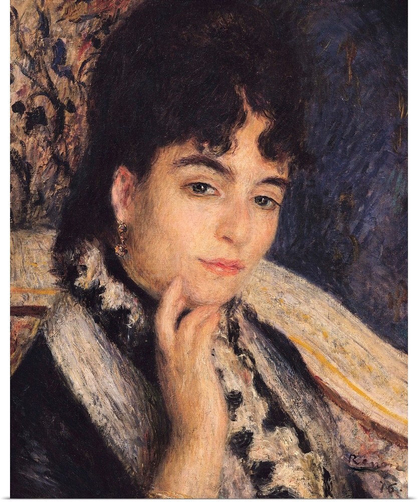 XIR175173 Portrait of Madame Alphonse Daudet (1844-1940) 1876 (oil on canvas); by Renoir, Pierre Auguste (1841-1919); 46x3...