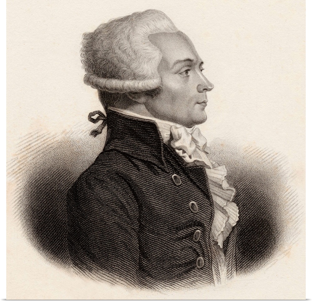 Maximilien Robespierre,1758-1794.  Jacobin leader during French Revolution. 19th century print engraved by Freeman.