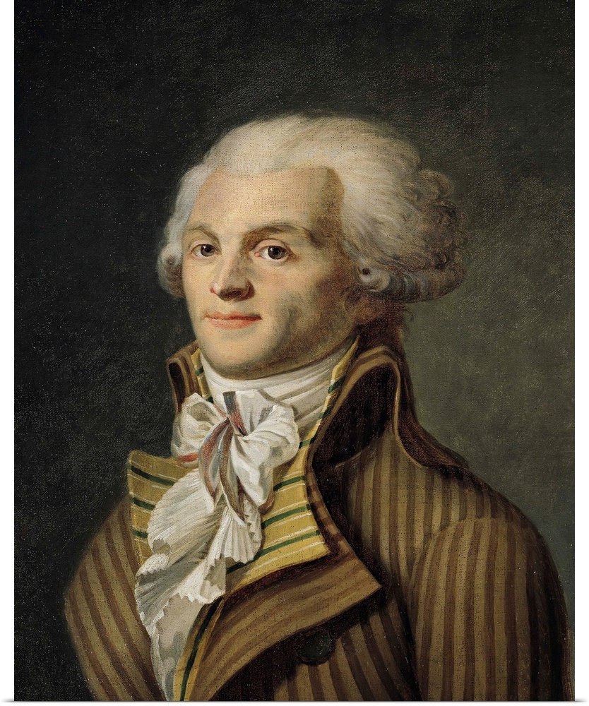 XIR21198 Portrait of Maximilien de Robespierre (1758-94) (oil on canvas) by French School, (18th century); Musee de la Vil...
