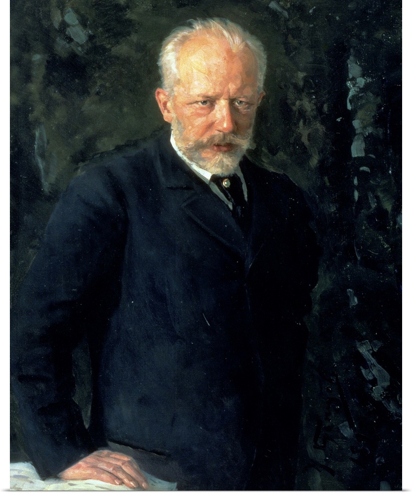BAL75847 Portrait of Piotr Ilyich Tchaikovsky (1840-93), Russian composer, 1893 (oil on canvas)  by Kuznetsov, Nikolai Dmi...