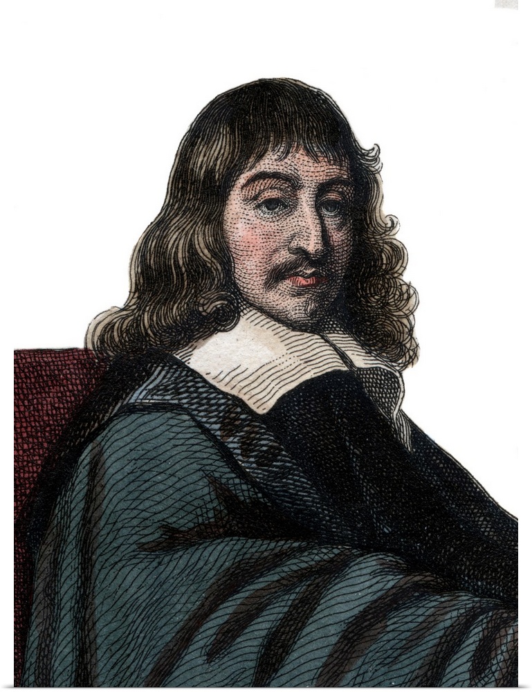 Portrait of Rene Descartes (1596-1650), French philosopher and writer by French School, (19th century).