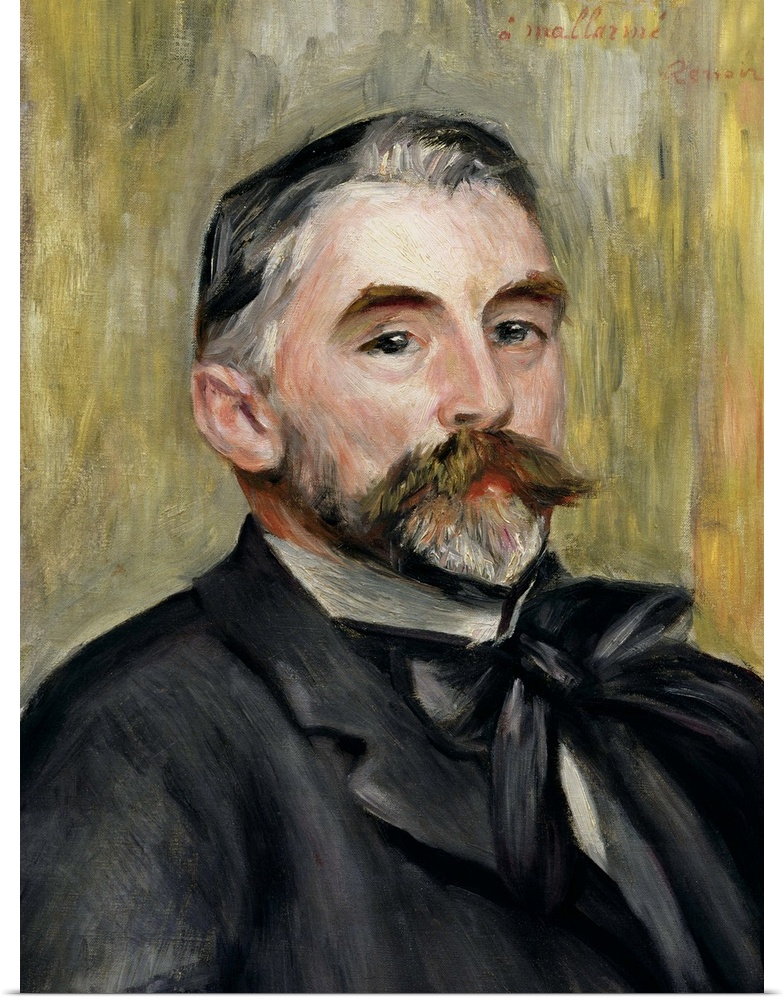 XIR39279 Portrait of Stephane Mallarme (1842-98) 1892 (oil on canvas)  by Renoir, Pierre Auguste (1841-1919); 50x40 cm; Ch...