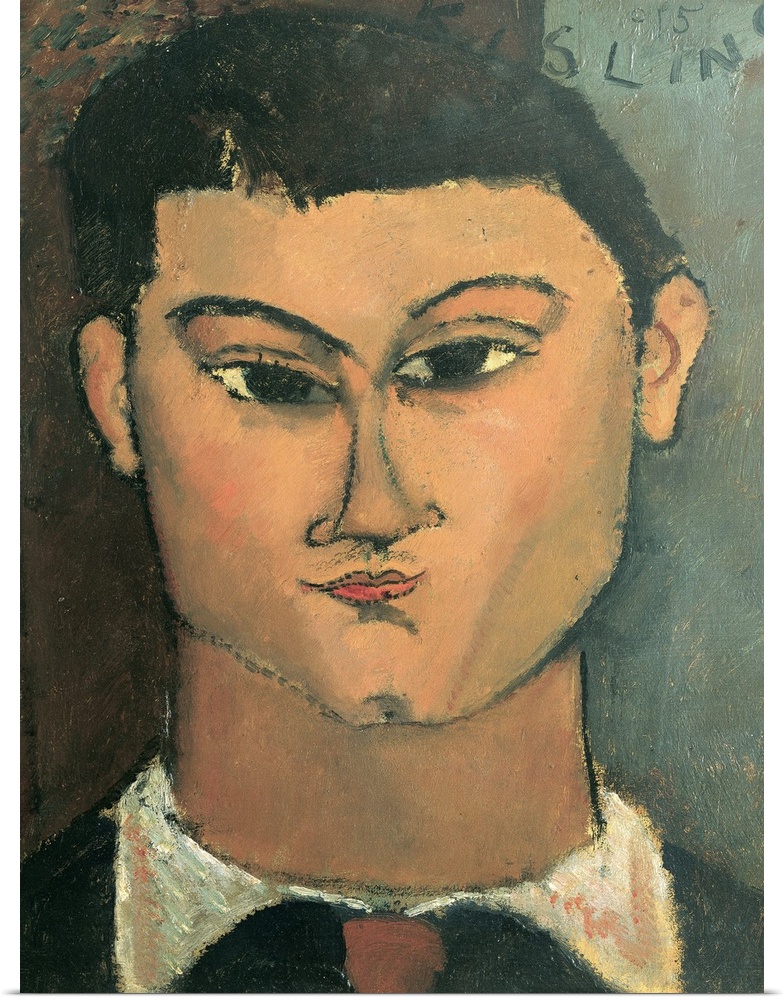 ELC858213 Portrait of the Painter Mois.... Kisling, 1915 (oil on canvas) by Modigliani, Amedeo (1884-1920); Pinacoteca di ...