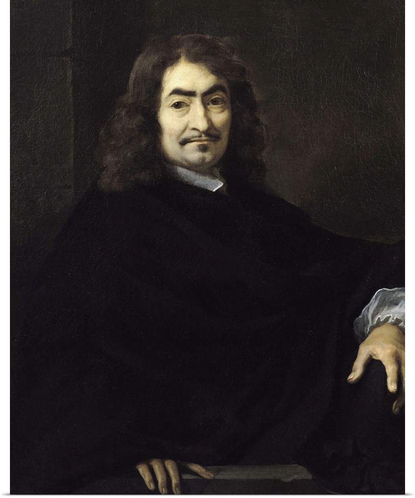 XIR70891 Portrait, presumed to be Rene Descartes (1596-1650) (oil on canvas)  by Bourdon, Sebastien (1616-71); 88x71 cm; L...