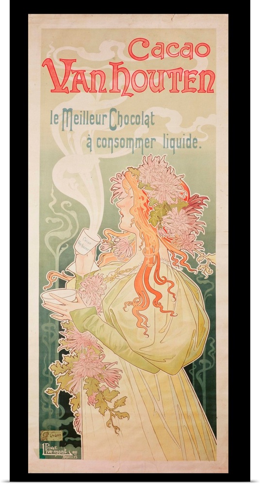 BAL1494 Poster advertising 'Cacao Van Houten', Belgium, 1897 (colour litho)  by Livemont, Privat (1861-1936); colour litho...