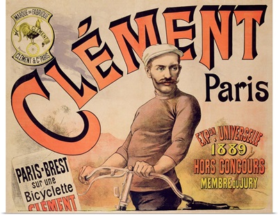Poster advertising Clement bicycles, 1889