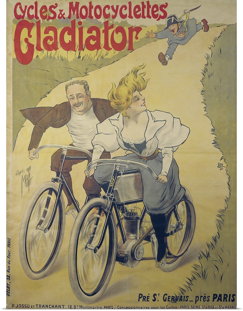 Poster advertising Gladiator bicycles and motorcycles
