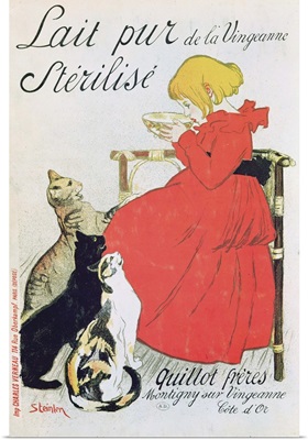 Poster advertising Pure Sterilised Milk from La Vingeanne
