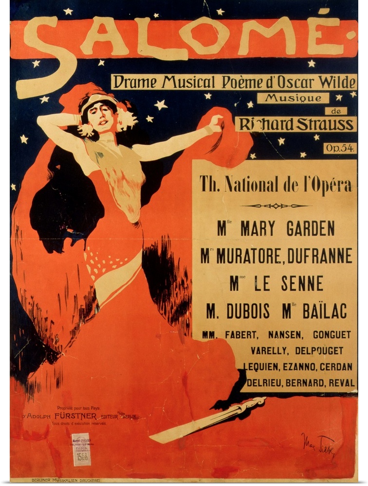 XJL158468 Poster advertising 'Salome', opera by Richard Strauss (1864-1949) (litho) by Tilke, Max (1869-1942)