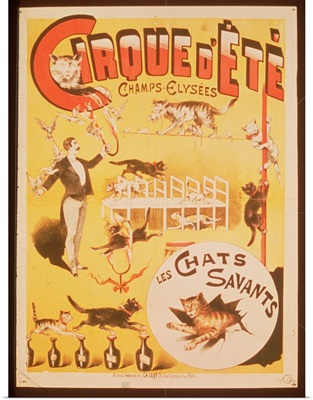 Poster advertising the Cirque d'Ete in the Champs Elysees, late 19th century