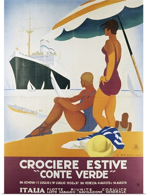 Poster advertising the 'Conte Verde', 1932
