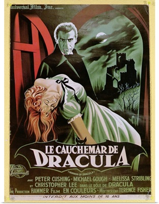 Poster advertising the French version of the film, 'The Horror of Dracula'
