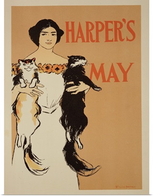 poster advertising the May Issue of 'Harper's Magazine', 1897
