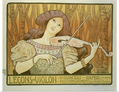 poster advertising 'Violin Lessons', Rue Denfert-Rochereau, Paris, 1898