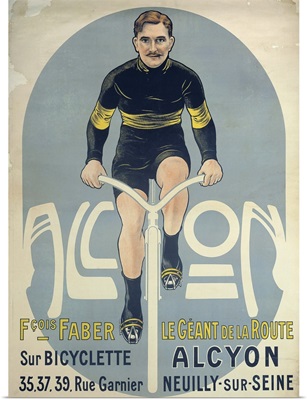 Poster depicting Francois Faber (d.1915) on his Alcyon bicycle