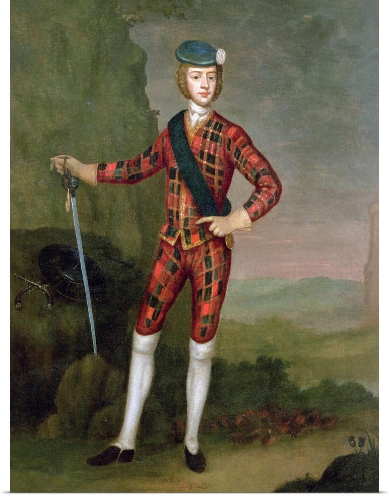 BAL8960 Prince Charles Edward Stuart (oil on canvas)  by Anonymous; Private Collection; (add. info.: Charles Edward Stuart...