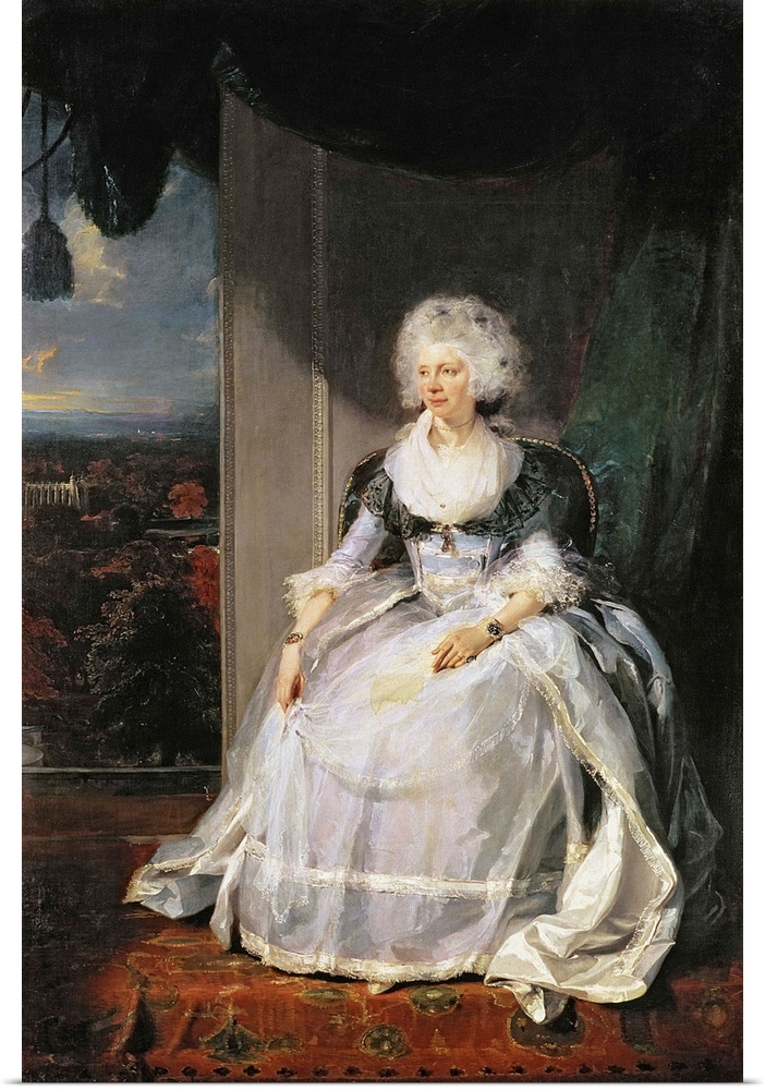 XCF3149 Queen Charlotte, 1789-90, wife of George III (oil on canvas)  by Lawrence, Sir Thomas (1769-1830); 239x147.3 cm; N...