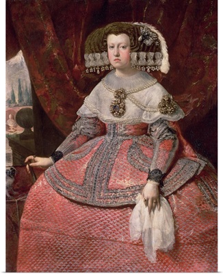 Queen Maria Anna of Spain in a red dress, 1655-60