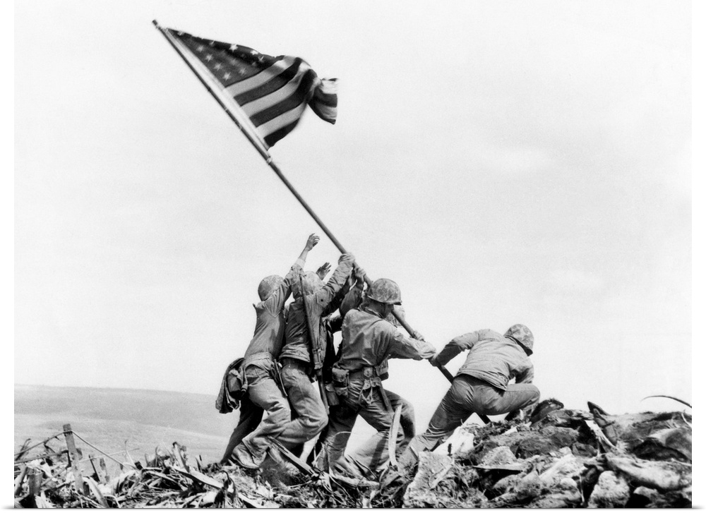 Raising the Flag on Iwo Jima, photo by Joe Rosenthal, february 23, 1945