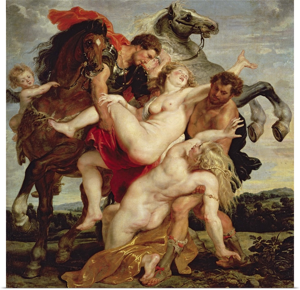 XIR33380 Rape of the Daughters of Leucippus (oil on canvas)  by Rubens, Peter Paul (1577-1640); 222x210 cm; Alte Pinakothe...