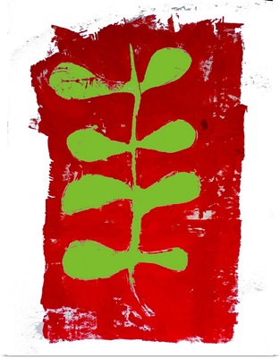 Red And Green Monoprint 2018