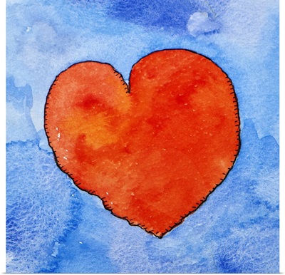 Red heart on blue, 2011