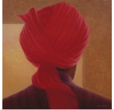 Red Turban On Amber, Deoghar