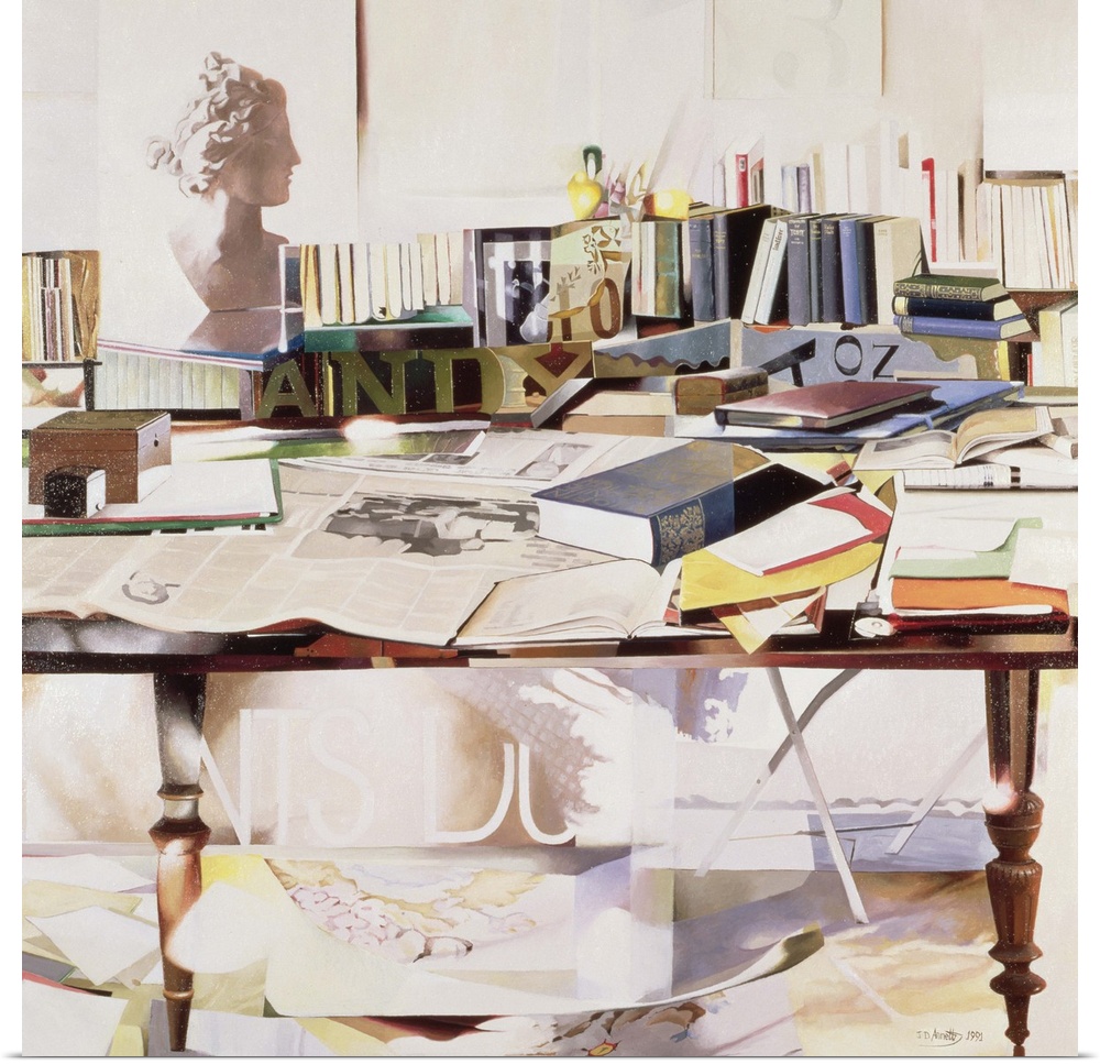 JAN93123 Reference, 1991 (oil on canvas); by Annett, Jeremy (Contemporary Artist); 100x100 cm; Private Collection; English...
