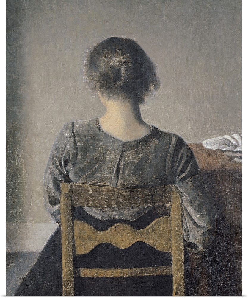XIR154128 Rest (oil on canvas)  by Hammershoi, Vilhelm (1864-1916); 49.5x46.5 cm; Musee d'Orsay, Paris, France; (add. info...