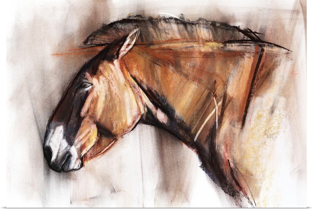 Resting Horse, 2013, originally pastel and charcoal on paper.