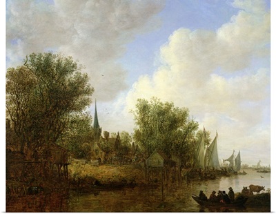 River scene with a View of Overschie, 1651