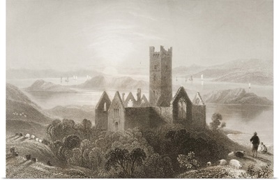 Roserk Abbey, County Mayo, Ireland, from 'Scenery and Antiquities of Ireland'