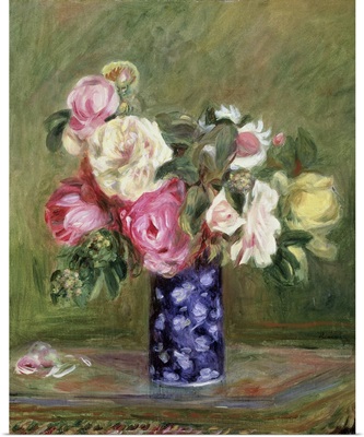 Roses In A Blue Vase